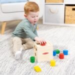 Melissa & Doug Shape Sorting Cube - Classic Wooden Toy With 12 Shapes - Image 3