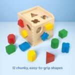 Melissa & Doug Shape Sorting Cube - Classic Wooden Toy With 12 Shapes - Image 7