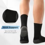 BAMBOO COOL Men's Crew Socks Athletic Running Sports Socks, Cushioned Moisture Wicking, Breathable Arch Support 6 Pack - Image 3