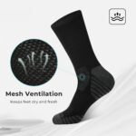 BAMBOO COOL Men's Crew Socks Athletic Running Sports Socks, Cushioned Moisture Wicking, Breathable Arch Support 6 Pack - Image 4