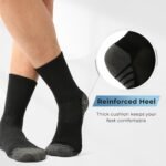 BAMBOO COOL Men's Crew Socks Athletic Running Sports Socks, Cushioned Moisture Wicking, Breathable Arch Support 6 Pack - Image 5