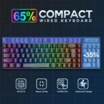 Snpurdiri 65% Wired Gaming Keyboard, 68 Keys RGB Backlit Ultra-Compact Small Gaming Keyboard, for PC/Mac Gamer, Typist, Travel, Easy to Carry on Business Trip Black - Image 4