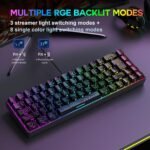 Snpurdiri 65% Wired Gaming Keyboard, 68 Keys RGB Backlit Ultra-Compact Small Gaming Keyboard, for PC/Mac Gamer, Typist, Travel, Easy to Carry on Business Trip Black - Image 5