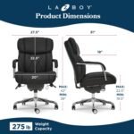 La-Z-Boy Sutherland Ergonomic Faux Leather Swivel Computer and Desk Chair, Black (CHR10048A) - Image 4