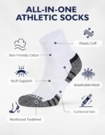 CLOSEMATE 6 Pack Mens Ankle Athletic Socks Cushioned Running Sports Cotton Quarter Socks - Image 4