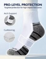 CLOSEMATE 6 Pack Mens Ankle Athletic Socks Cushioned Running Sports Cotton Quarter Socks - Image 5