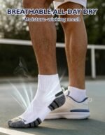 CLOSEMATE 6 Pack Mens Ankle Athletic Socks Cushioned Running Sports Cotton Quarter Socks - Image 6