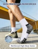 CLOSEMATE 6 Pack Mens Ankle Athletic Socks Cushioned Running Sports Cotton Quarter Socks - Image 8