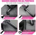 17pcs Car Cleaning Kit, Pink Car Interior Detailing Kit with High Power Handheld Vacuum, Detailing Brush Set, Windshield Cleaner, Cleaning Gel, Complete Auto Accessories for Women Gift - Image 4