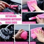 17pcs Car Cleaning Kit, Pink Car Interior Detailing Kit with High Power Handheld Vacuum, Detailing Brush Set, Windshield Cleaner, Cleaning Gel, Complete Auto Accessories for Women Gift - Image 6