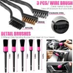 17pcs Car Cleaning Kit, Pink Car Interior Detailing Kit with High Power Handheld Vacuum, Detailing Brush Set, Windshield Cleaner, Cleaning Gel, Complete Auto Accessories for Women Gift - Image 7