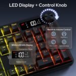 Redragon K526 PRO RGB Wireless Membrane Gaming Keyboard, 104 Keys Mechanical-Feel Keyboard w/LED Info Display, Media/Backlit Knob Control, Smooth Linear Switch & Software Supported - Image 4