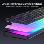 Redragon K526 PRO RGB Wireless Membrane Gaming Keyboard, 104 Keys Mechanical-Feel Keyboard w/LED Info Display, Media/Backlit Knob Control, Smooth Linear Switch & Software Supported - Image 6