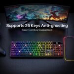 Redragon K526 PRO RGB Wireless Membrane Gaming Keyboard, 104 Keys Mechanical-Feel Keyboard w/LED Info Display, Media/Backlit Knob Control, Smooth Linear Switch & Software Supported - Image 7