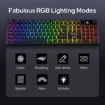 Redragon K526 PRO RGB Wireless Membrane Gaming Keyboard, 104 Keys Mechanical-Feel Keyboard w/LED Info Display, Media/Backlit Knob Control, Smooth Linear Switch & Software Supported - Image 8