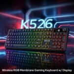 Redragon K526 PRO RGB Wireless Membrane Gaming Keyboard, 104 Keys Mechanical-Feel Keyboard w/LED Info Display, Media/Backlit Knob Control, Smooth Linear Switch & Software Supported - Image 10