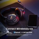 HyperX Cloud Flight 2 – Wireless Gaming Headset, Customizable RGB Lighting with Removable Earcup Plates, up to 100 Hours of Battery Life, 2.4GHz & Bluetooth, Multi-Platform Compatibility - White - Image 4