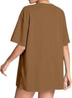 CSDAJIO Women's Graphic Oversized Tshirt Vintage Half Sleeve Round Neck Baggy Tee Summer Casual Tunic Shirt - Image 3