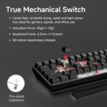 TMKB 60% Mechanical Gaming Keyboard, Red Linear Switch, LED Backlight, Anti-Ghosting, Detachable USB-C, Double-Shot Keycaps, 61 Keys, Wired, Black - Image 4