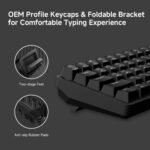 TMKB 60% Mechanical Gaming Keyboard, Red Linear Switch, LED Backlight, Anti-Ghosting, Detachable USB-C, Double-Shot Keycaps, 61 Keys, Wired, Black - Image 6
