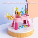 2026 Upgraded Water Table for Toddlers 1-3 - Outdoor Toys for Kids Ages 4-8 with Pump, Summer Outside Sensory Activity Pool Toys, Kitchen Play Sink Toy with Running Water, Fishing Toy, Pink - Image 3