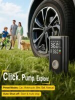 Tire Inflator Portable Air Compressor - 150 PSI Portable Air Pump for Car Tires, Cordless Electric Bike Tire Pump with Digital Pressure Gauge, LED Light for Auto, Motorcycle, Bicycle, Ball (Chic) - Image 4