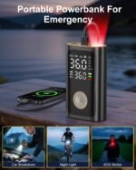 Tire Inflator Portable Air Compressor - 150 PSI Portable Air Pump for Car Tires, Cordless Electric Bike Tire Pump with Digital Pressure Gauge, LED Light for Auto, Motorcycle, Bicycle, Ball (Chic) - Image 6