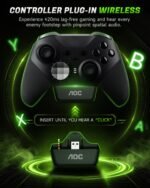 AOC Wireless Gaming Headset for Xbox Series X|S & Xbox One, Up to 75H Battery, Bluetooth 5.4 & 2.4GHz, 50mm Driver, Noise Canceling Mic, Gaming Headphones for PC, PS5, Switch, Black - Image 3