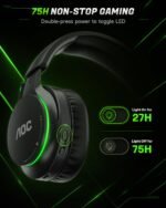 AOC Wireless Gaming Headset for Xbox Series X|S & Xbox One, Up to 75H Battery, Bluetooth 5.4 & 2.4GHz, 50mm Driver, Noise Canceling Mic, Gaming Headphones for PC, PS5, Switch, Black - Image 5