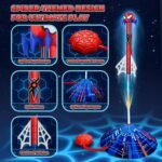Spider Rocket Launcher for Kids, 4 Rockets with Web Air Pump, Stomping Launch Toys, Outdoor Spider Toys Gifts for 3-10 Year Old Boys & Girls - Image 4