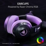 Razer Kraken Kitty V2 BT Wireless RGB Headset, Kuromi Edition | Chroma RGB Kitty Ears & Earcups, Bluetooth 5.2, 40 mm Drivers, Noise-cancelling Mics, Lightweight, USB-C, 40 Hr Battery - Image 3