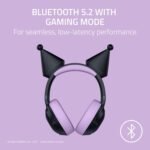 Razer Kraken Kitty V2 BT Wireless RGB Headset, Kuromi Edition | Chroma RGB Kitty Ears & Earcups, Bluetooth 5.2, 40 mm Drivers, Noise-cancelling Mics, Lightweight, USB-C, 40 Hr Battery - Image 4