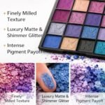 K'APEINE Eyeshadow Palette, Purple Matte Glitter Eye Shadow Palette Goth Eyeshade Kit 16 Colors Pigmented Eye Makeup Palette for Rave Parties, Music Festival, Performance, Costume and Halloween - Image 3