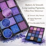 K'APEINE Eyeshadow Palette, Purple Matte Glitter Eye Shadow Palette Goth Eyeshade Kit 16 Colors Pigmented Eye Makeup Palette for Rave Parties, Music Festival, Performance, Costume and Halloween - Image 5