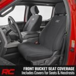 Rough Country Neoprene Front & Rear Seat Covers for Ford F-150, Lightning, F-250 & F-350 (2015-2026) Crew Cab w/Front Bucket Seats & Rear 60/40 Split - Image 3