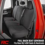 Rough Country Neoprene Front & Rear Seat Covers for Ford F-150, Lightning, F-250 & F-350 (2015-2026) Crew Cab w/Front Bucket Seats & Rear 60/40 Split - Image 4