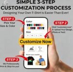 Personalized Custom T Shirts | Heavyweight Cotton Tees Men Women | Upload Photo Text Logo for Family Reunion Gifts - Image 5