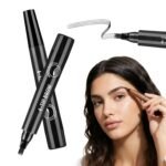 2 Pcs Microblading Eyebrow Pencils for Women, Waterproof 4 Tip Eyebrow Pen (Black) - Image 2