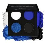 Afflano Multichrome Blue Eyeshadow Palette, Highly Pigmented Long-Lasting Duo Chrome Blue Eyeshadow Makeup, Blendable Matte White Black Eye Shadow for Women Girl Daily Make up Halloween Smoky Eye Look - Image 2
