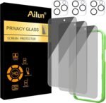 Ailun 3Pack Privacy Screen Protector for iPhone 16 Pro [6.3 inch]+3Pack Camera Lens Protector,Dynamic Island Compatible,Anti Spy Tempered Glass[9H Hardness][Not for iPhone 16/16 Plus/16 Pro Max/16e] - Image 2