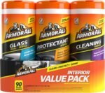 Armor All Car Interior Value Pack, 90 Count, Includes Auto Glass Cleaner, Cleaning Wipes and Protectant Wipes - Image 2