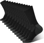 BAMBOO COOL Men's Crew Socks Athletic Running Sports Socks, Cushioned Moisture Wicking, Breathable Arch Support 6 Pack - Image 2