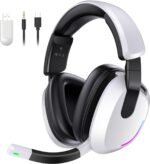 BENGOO Wireless Gaming Headset for PS5 PS4 PC Switch Mac - RGB Over-Ear Headphones with Noise Cancelling Mic, 60H Playtime, 7.1 Surround Sound, Bluetooth 5.4 & Memory Foam Ear Cushions - Image 2
