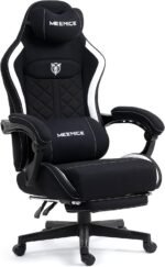 Big and Tall Gaming Chair Fabric with Footrest, Massage Lumbar for Adults | Ergonomic High Back Gamer Chair with Pocket Spring Cusion, Wide Video Game Chair Comfy for Big Guys 400LBS Home Office Black - Image 2