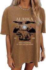CSDAJIO Women's Graphic Oversized Tshirt Vintage Half Sleeve Round Neck Baggy Tee Summer Casual Tunic Shirt - Image 2