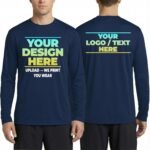 Customized Long Sleeve T-Shirt, Design Your Own 100% Polyester Performance Shirt with UPF 30+ Protection, Unisex Fit - Image 2
