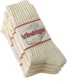 DAUCO 4 Pairs Natural 98% Cotton Socks for Women & Men Crew Seamless Cozy Fall Socks Breathable Unisex Slouchy Socks - Image 2
