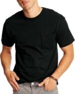 Hanes Men's Beefy-t Pocket, Heavyweight Cotton Pocket Tee for Men, Full-Cut T-Shirt, 1 Or 2 Pack - Image 2