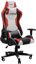 Homall Gaming Chair Racing Style Office Chair Ergonomic High-Back PU Leather Computer Gaming Chair with Headrest and Lumbar Support (Red/White) - Image 2