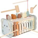 Joyreal Wooden Montessori Toys for 1 Year Old - Hammering Pounding Toy with Xylophone & Fishing Game - Educational Toddler Activities for 1 2 3 Year Old Christmas Birthday Gifts - Image 2